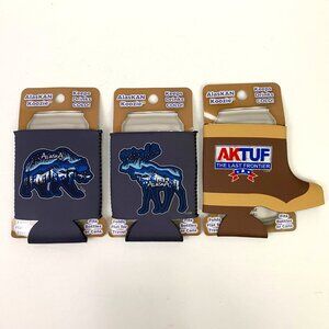 AlasKAN Koozie Beer Bottle or Can Koozies Alaska Travel Souvenir - Lot of 3